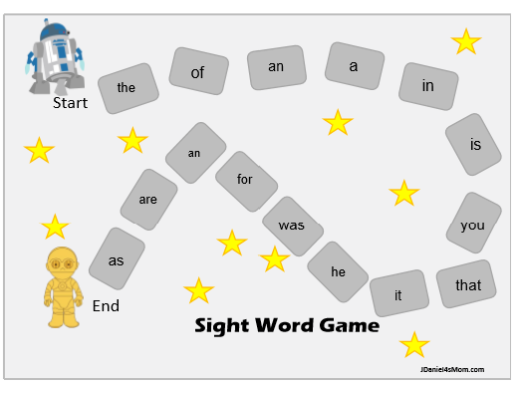 Editable Sight Word Games with a Star Wars Theme- There are three game boards in this set.