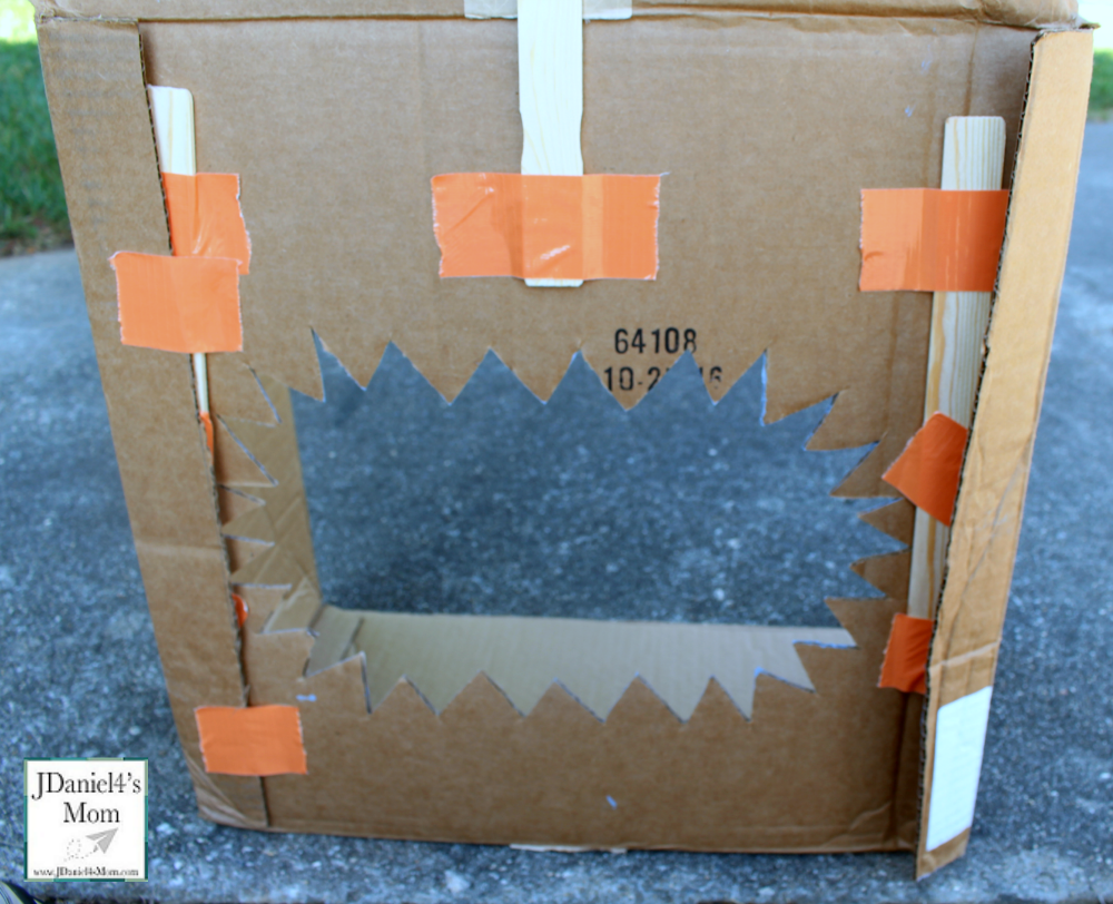 DIY Nerf Target for Shark Week - Adding Support to the Back of the Target.