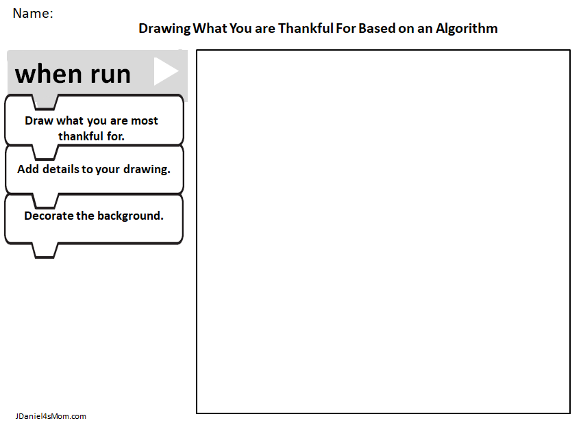 Thanksgiving Color Pages and Algorithm Activities - I am thankful for Coloring Page
