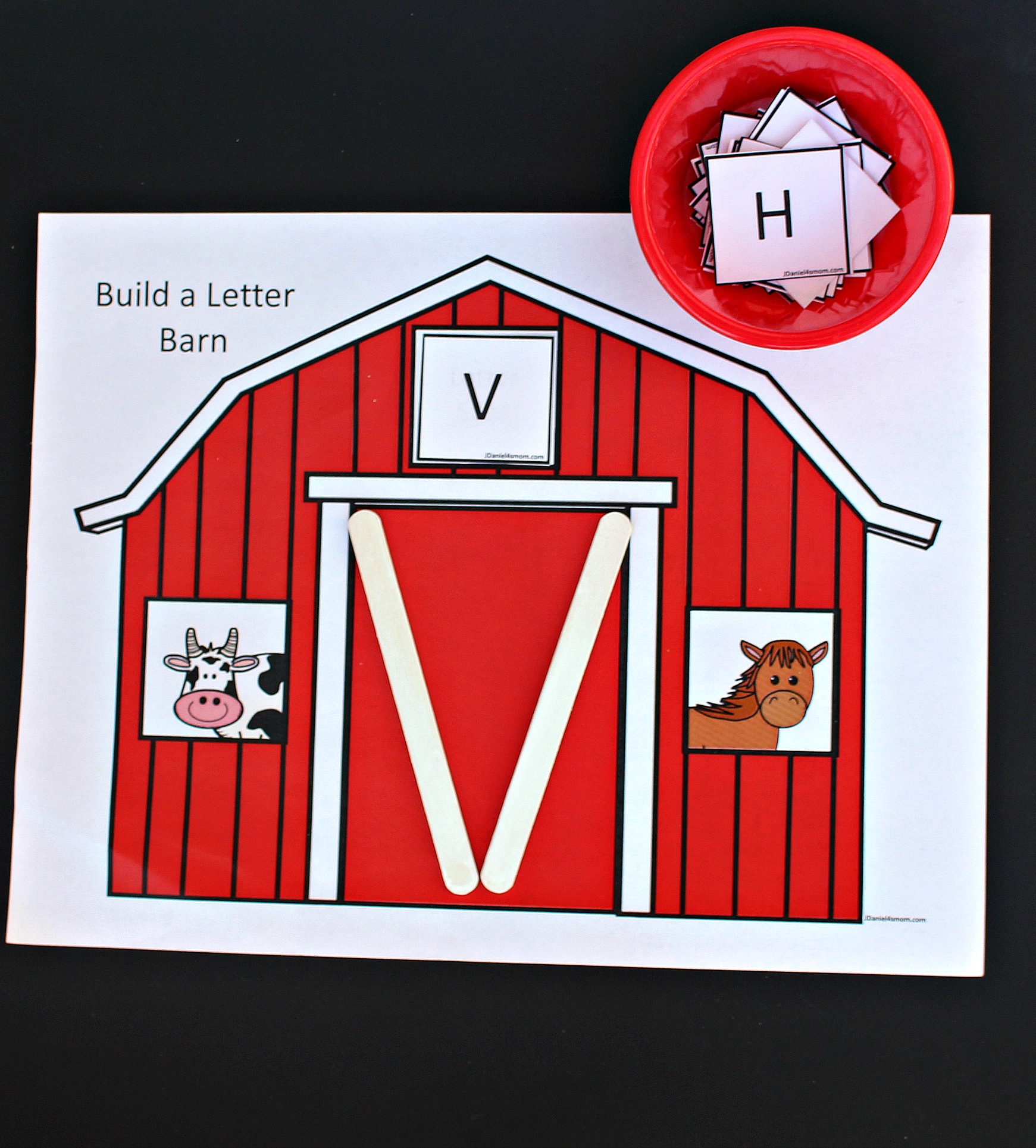 Building Alphabet Letters Kids Learning Activity - The Letter V