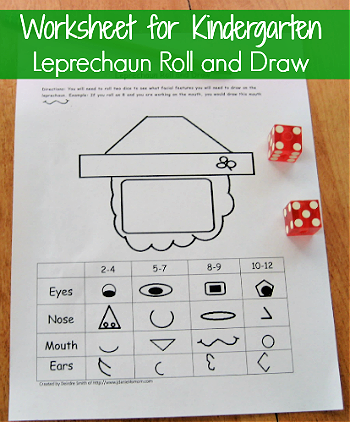 worksheet_for_kindergarten_leprechaun_roll_and_draw_